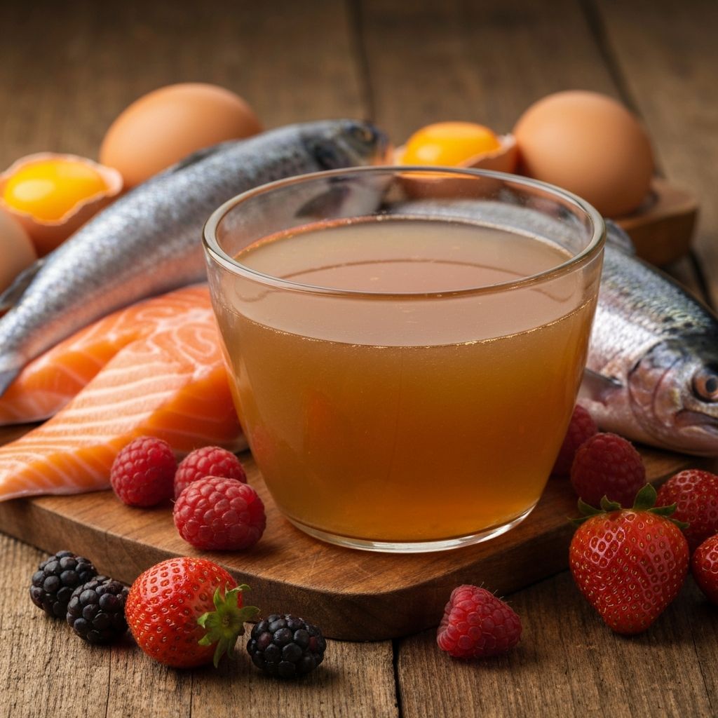 Natural collagen sources including bone broth and fish